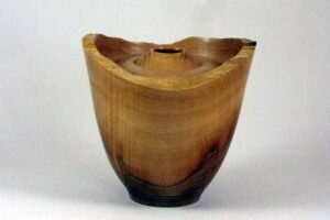 #21  Natural Edge Hollow Form - 5" dia. X 5" H -  Spalted Ash