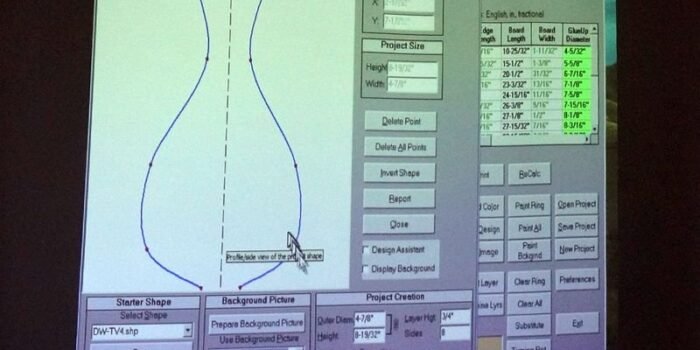 Demonstrating Bill's own software - lay out the shape