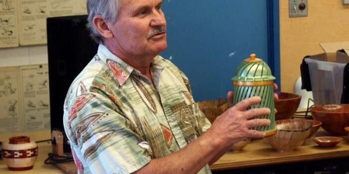 Show and Tell: John A. with pierced and painted Jacaranda lidded box