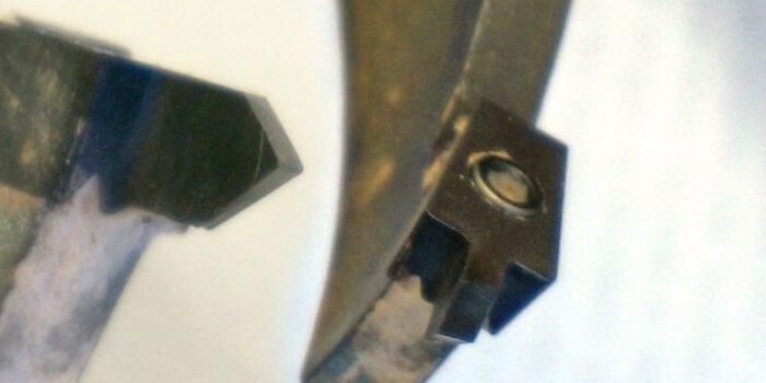 Two views of the cutter tip - 3/8" wide HSS